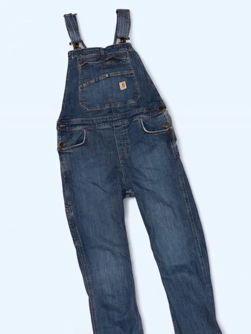 Carhartt Denim Overalls Relaxed Fit in Blue Wash - Picture 3 of 8